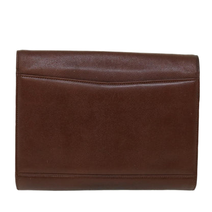 Saint Laurent Vintage Flap Document Holder Leather, BROWN, LEATHER, Briefcase