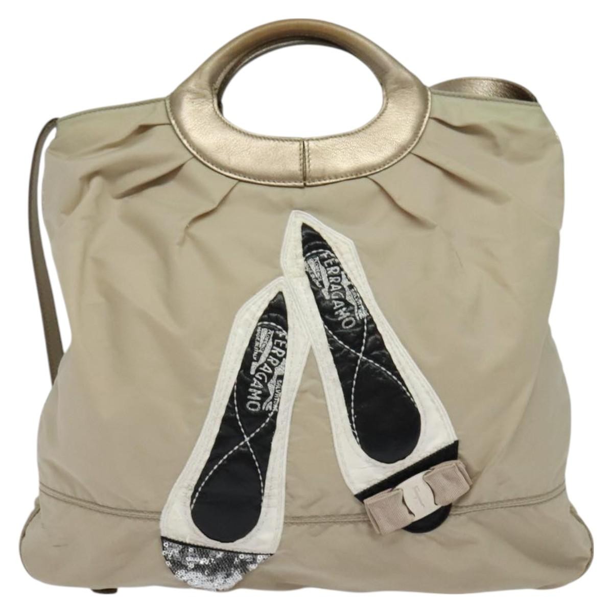 Salvatore Ferragamo Vala tote Nylon, BEIGE, NYLON, Tote bag
