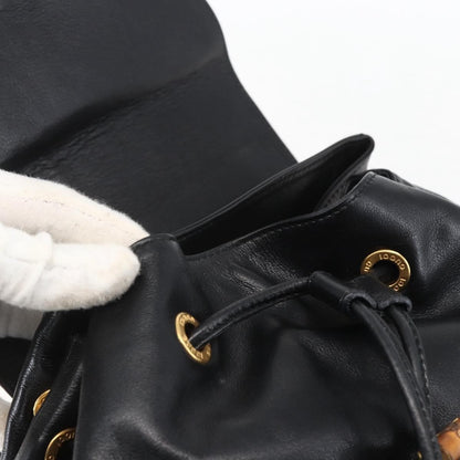 Gucci Vintage Bamboo Backpack Leather, BLACK, LEATHER, Backpack