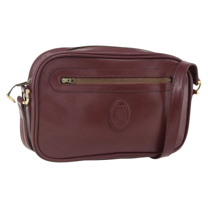 cartier Must de Cartier Shoulder Bag Leather, BURGUNDY, LEATHER, Shoulder bag