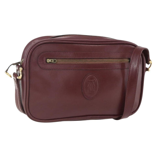 cartier Must de Cartier Shoulder Bag Leather, BURGUNDY, LEATHER, Shoulder bag