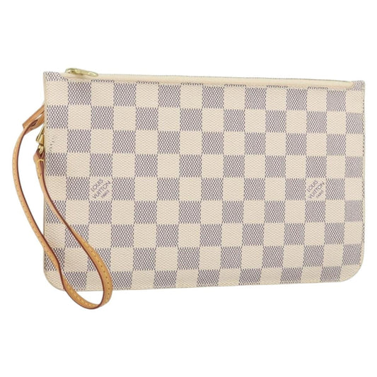 Louis Vuitton Neverfull Pochette Damier, BEIGE, CANVAS, Clutche & pouche