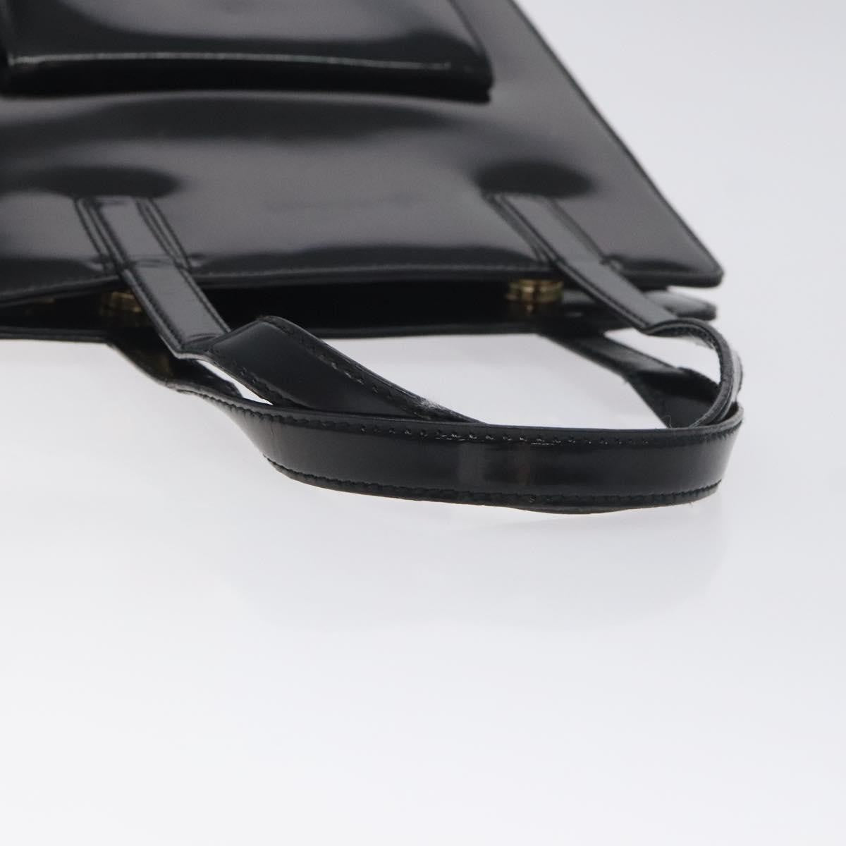 Salvatore Ferragamo Gancini handbag Patent leather, BLACK, PATENT_LEATHER, Handbag