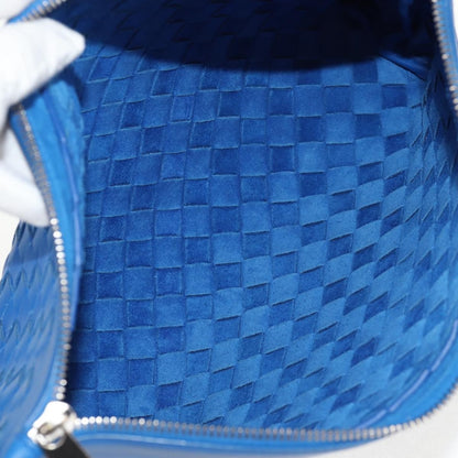Bottega Veneta Zip Pouch Intrecciato Nappa, BLUE, LEATHER, Clutche & pouche
