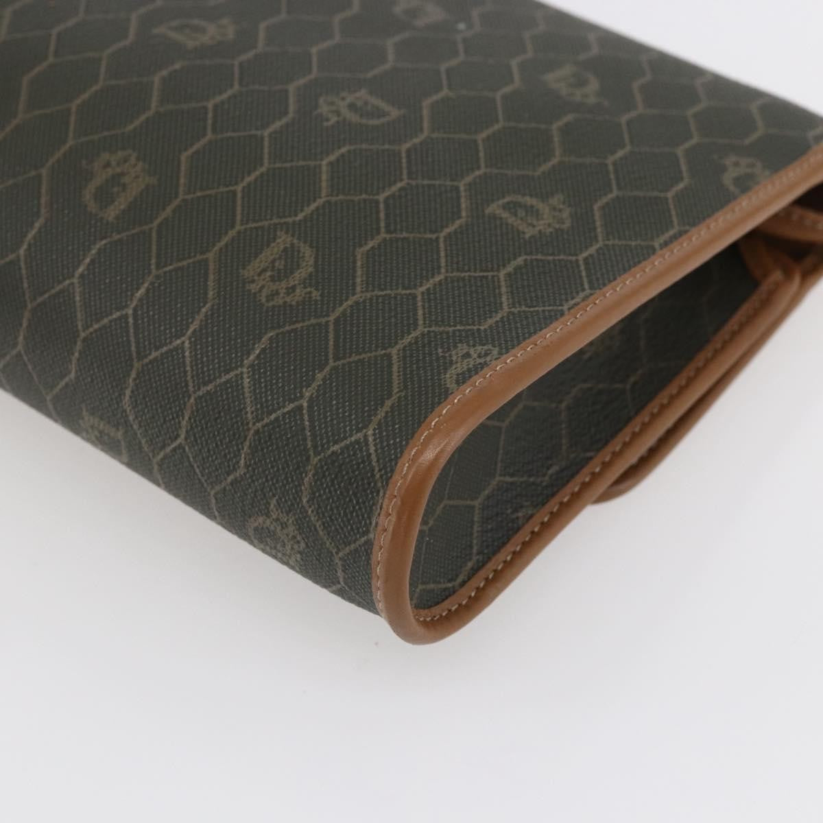 Christian Dior Vintage Honeycomb Flap Crossbody Bag Coated Canvas, KHAKI, CANVAS, Shoulder bag