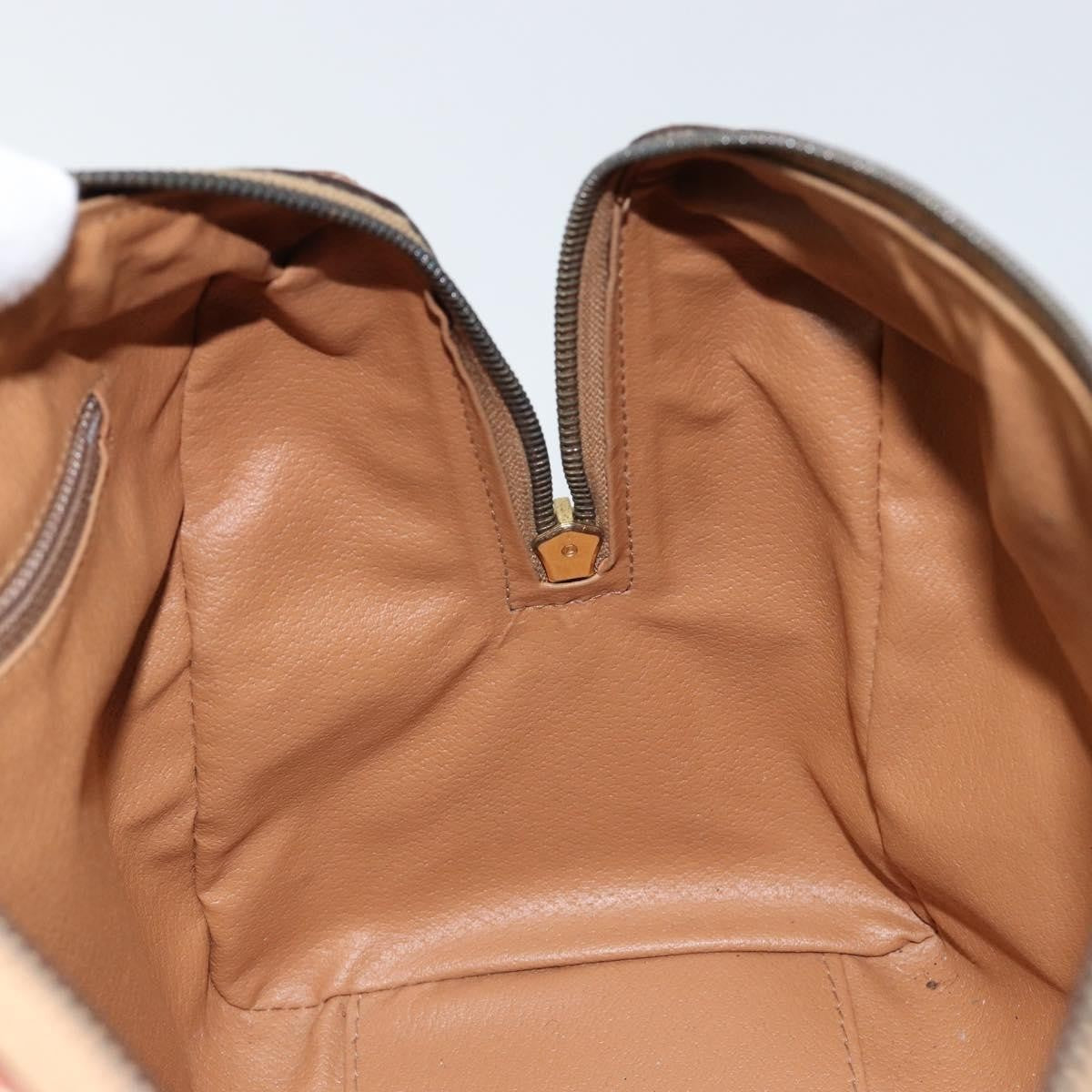 Celine Macadam Handbag Macadam with leather, BROWN, CANVAS, Shoulder bag