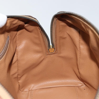 Celine Macadam Handbag Macadam with leather, BROWN, CANVAS, Shoulder bag