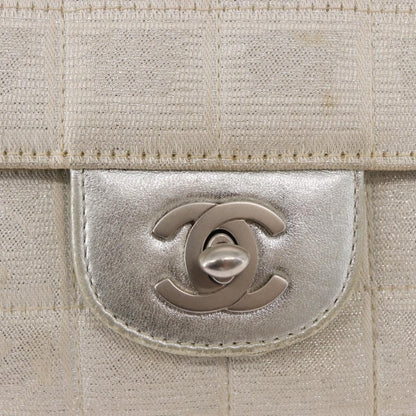 Chanel Travel Line Flap Bag Canvas, SILVER, CANVAS, Shoulder bag