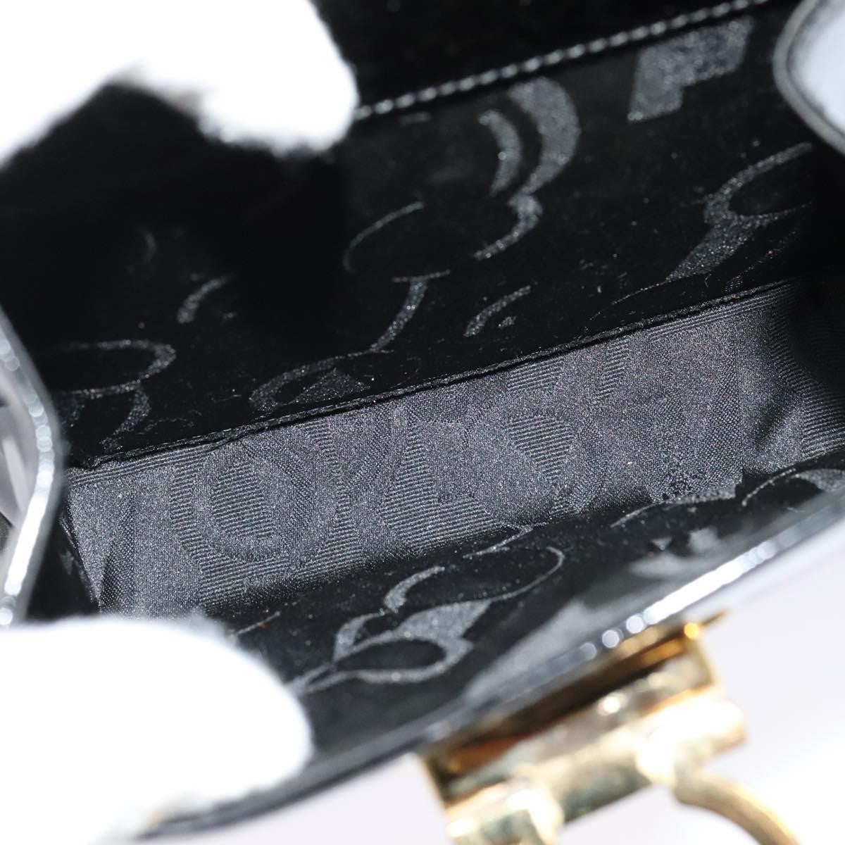 Salvatore Ferragamo Gancini Convertible Top Handle Bag Patent Leather, BLACK, PATENT_LEATHER, Handbag