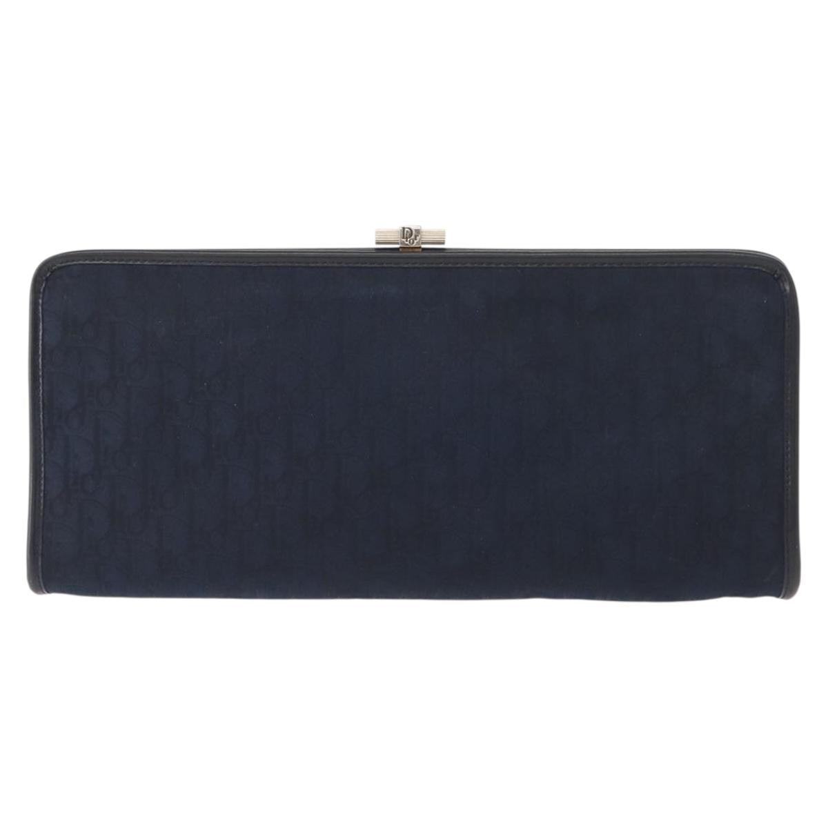 Christian Dior Vintage Trotter Pouch Canvas, NAVY, CANVAS, Clutche & pouche