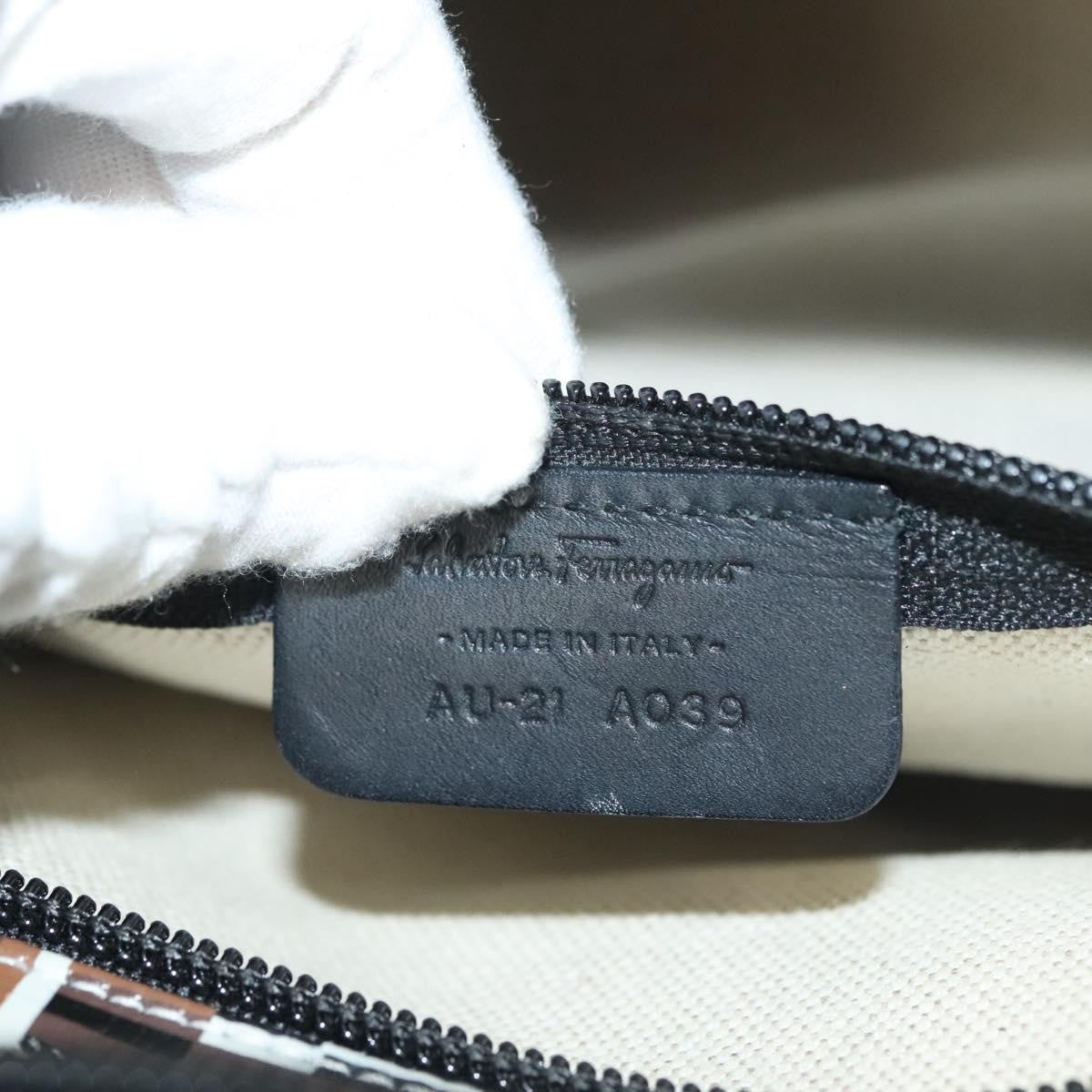 Salvatore Ferragamo Vintage Handbag Canvas, BROWN, CANVAS, Handbag