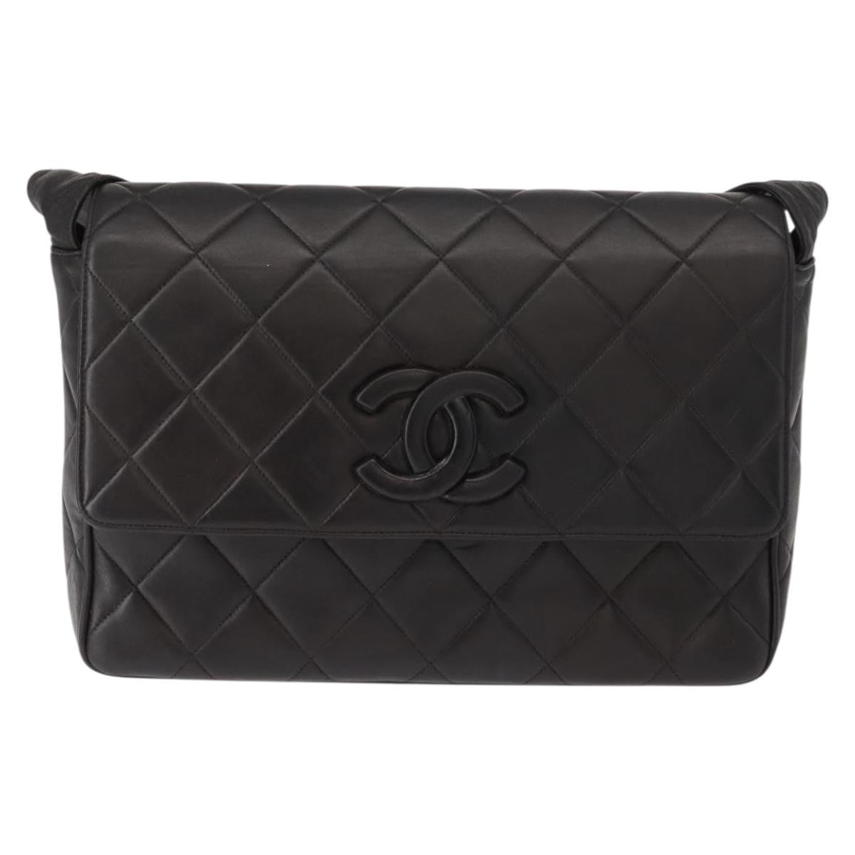 Chanel Vintage CC Square Flap Bag Quilted Lambskin, BROWN, LEATHER, Shoulder bag