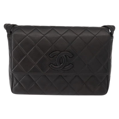 Chanel Vintage CC Square Flap Bag Quilted Lambskin, BROWN, LEATHER, Shoulder bag