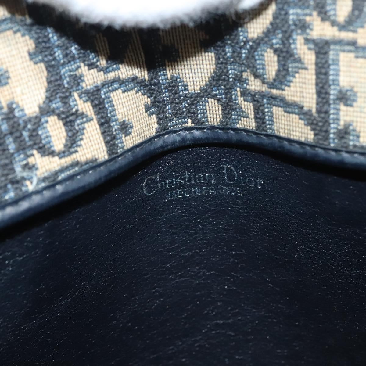 Christian Dior Vintage Trotter Shoulder Bag Canvas, NAVY, CANVAS, Shoulder bag