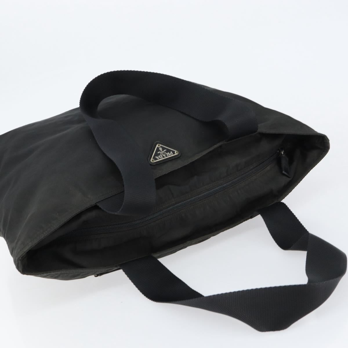 Prada Vintage Zip Tote Tessuto, BLACK, NYLON, Tote bag