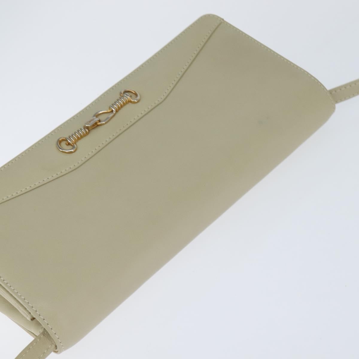 Celine Flap Shoulder Bag Leather, BEIGE, LEATHER, Shoulder bag