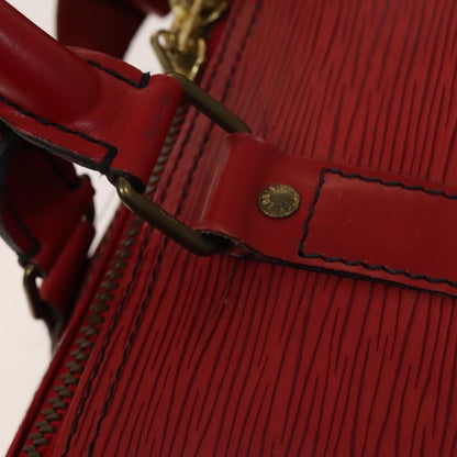 Louis Vuitton Keepall Bag Epi Leather, RED, LEATHER, Travel bag