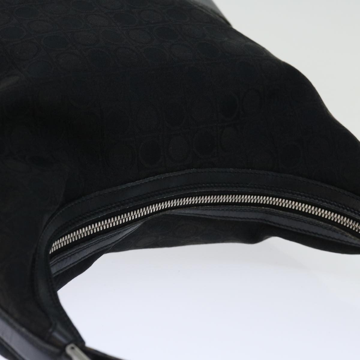 Salvatore Ferragamo Vintage Shoulder Bag Canvas, BLACK, CANVAS, Shoulder bag