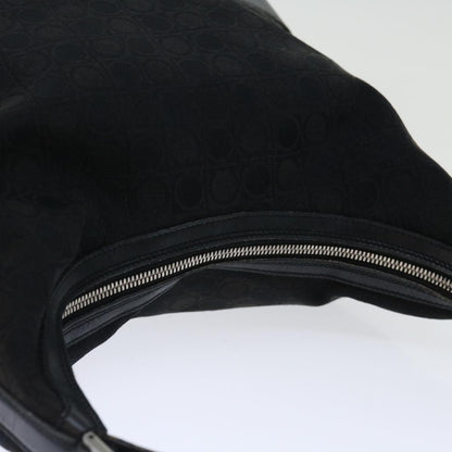 Salvatore Ferragamo Vintage Shoulder Bag Canvas, BLACK, CANVAS, Shoulder bag