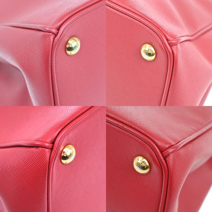 Prada Double Zip Lux Tote Saffiano Leather, RED, LEATHER, Tote bag