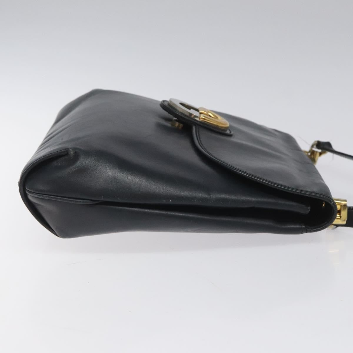 Gucci Vintage Shoulder Bag Leather, NAVY, LEATHER, Shoulder bag