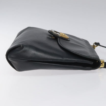 Gucci Vintage Shoulder Bag Leather, NAVY, LEATHER, Shoulder bag