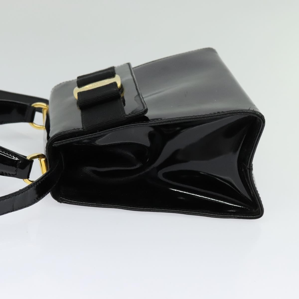 Salvatore Ferragamo Vintage Vara Bow Top Handle Bag Patent Leather, BLACK, PATENT_LEATHER, Handbag