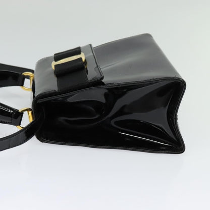 Salvatore Ferragamo Vintage Vara Bow Top Handle Bag Patent Leather, BLACK, PATENT_LEATHER, Handbag