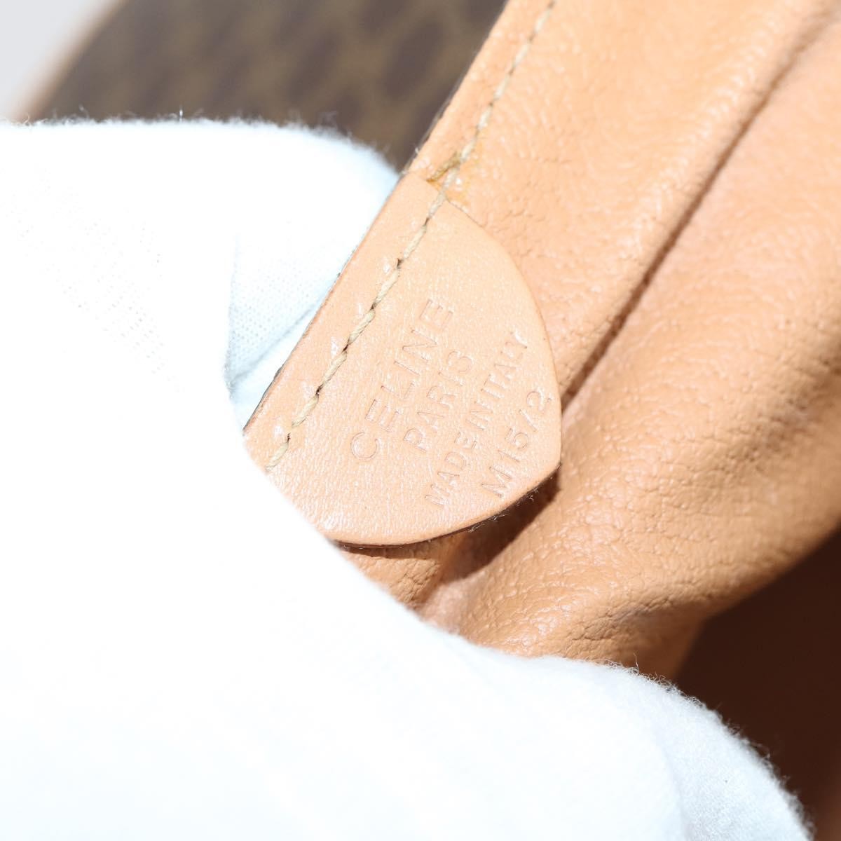 Celine Vintage Duffle Bag Macadam Coated Canvas, BROWN, PVC, Travel bag