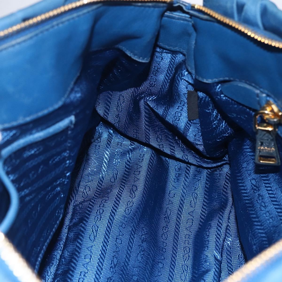 Prada Gaufre Convertible Satchel Tessuto, BLUE, NYLON, Handbag