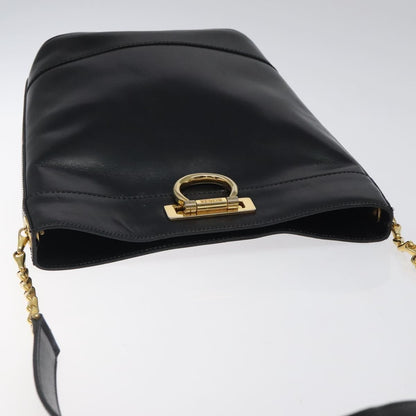 Celine Shoulder Bag Leather, BLACK, LEATHER, Shoulder bag