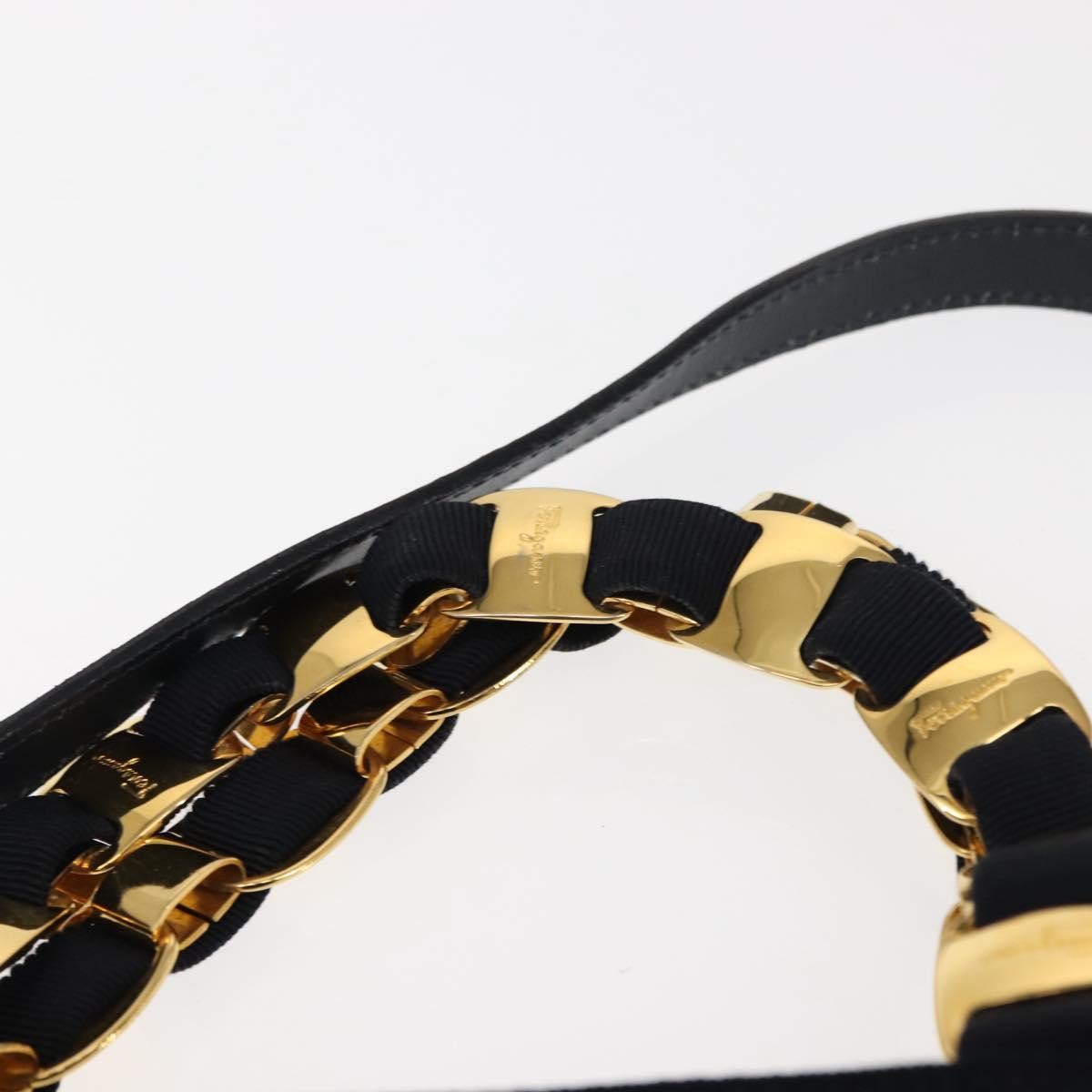 Salvatore Ferragamo Vala Handbag Canvas, NAVY, CANVAS, Handbag