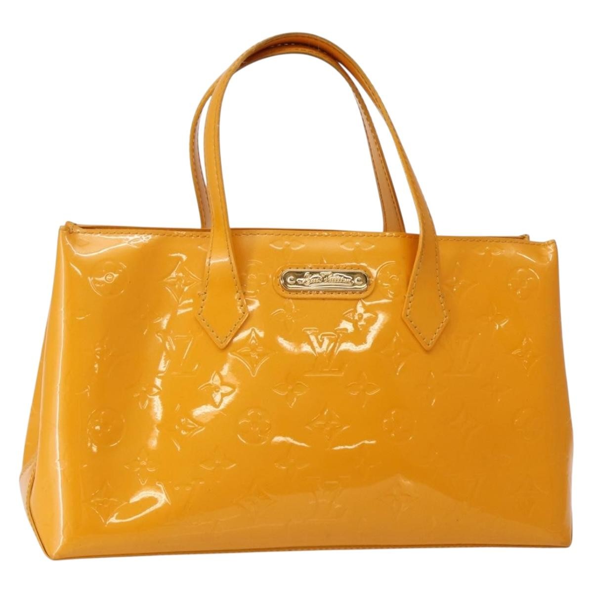 Louis Vuitton Wilshire Handbag Monogram Vernis, YELLOW, PATENT_LEATHER, Handbag