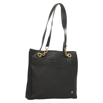 Bally Vintage Tote Bag Quilted Leather, BLACK, LEATHER, Tote bag