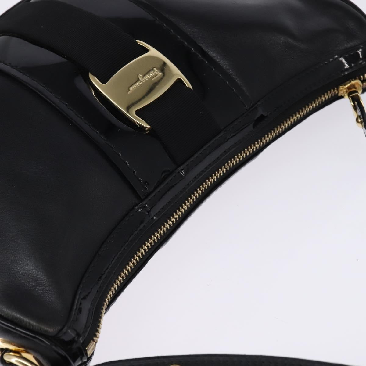 Salvatore Ferragamo Vala Shoulder Bag Leather, BLACK, LEATHER, Shoulder bag