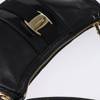 Salvatore Ferragamo Vala Shoulder Bag Leather, BLACK, LEATHER, Shoulder bag