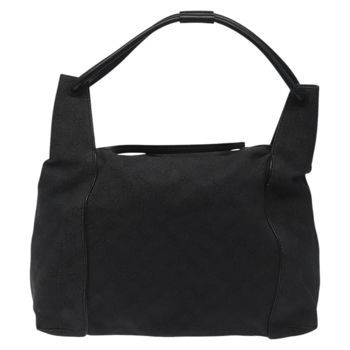 Gucci Vintage Shoulder Bag GG Canvas and Leather, BLACK, CANVAS, Shoulder bag