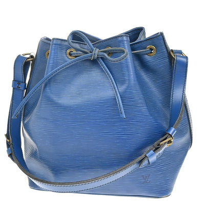 Louis Vuitton Petit Noe Handbag Epi Leather, BLUE, LEATHER, Shoulder bag
