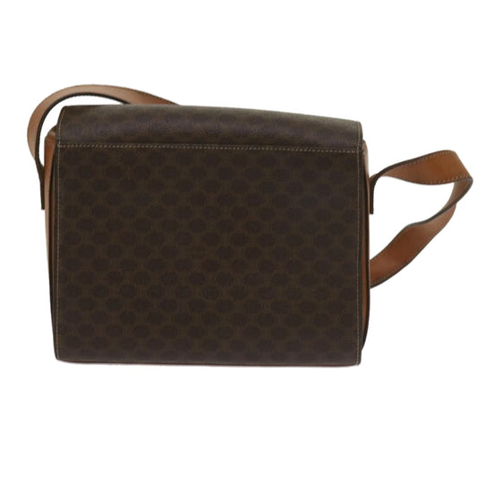 Celine Vintage Macadam Shoulder Bag Canvas and Leather, BROWN, CANVAS, Shoulder bag