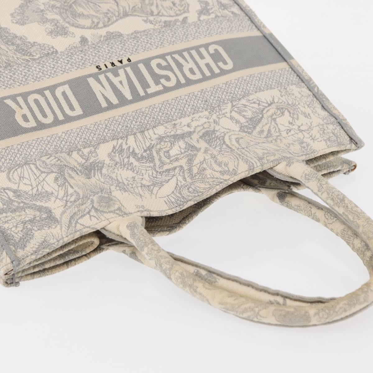 Christian Dior Book Tote Embroidered Canvas, GRAY, CANVAS, Tote bag