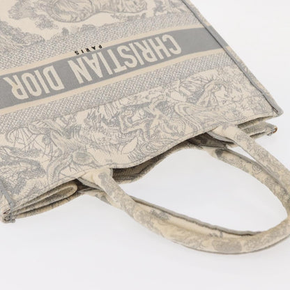 Christian Dior Book Tote Embroidered Canvas, GRAY, CANVAS, Tote bag