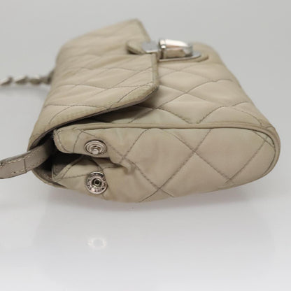 Prada Pushlock Chain Flap Bag Quilted Tessuto, BEIGE, NYLON, Shoulder bag