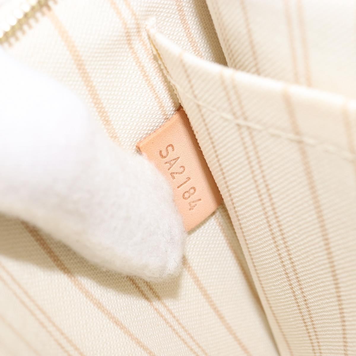 Louis Vuitton Neverfull Pochette Damier, WHITE, CANVAS, Clutche & pouche