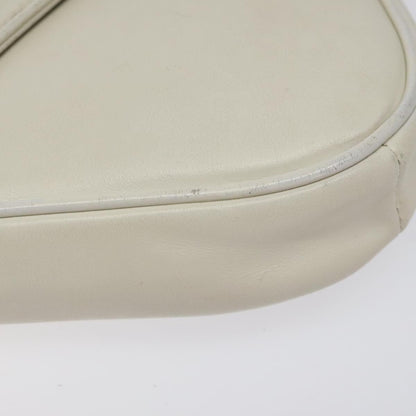 Celine Triangle Bag Leather, WHITE, LEATHER, Shoulder bag