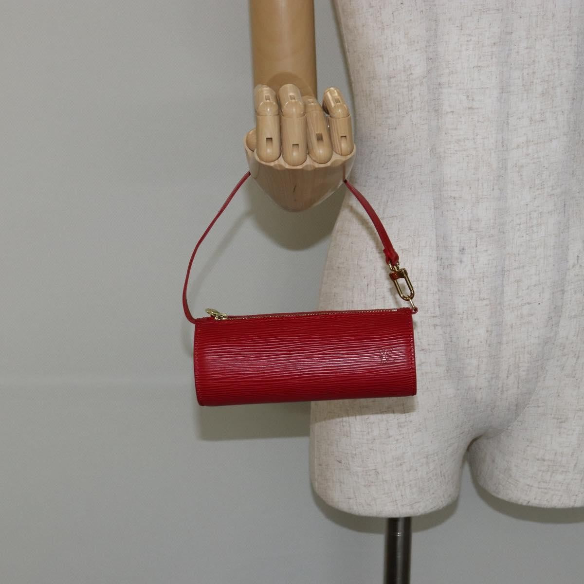 Louis Vuitton Soufflot Pochette Epi Leather, RED, LEATHER, Clutche & pouche