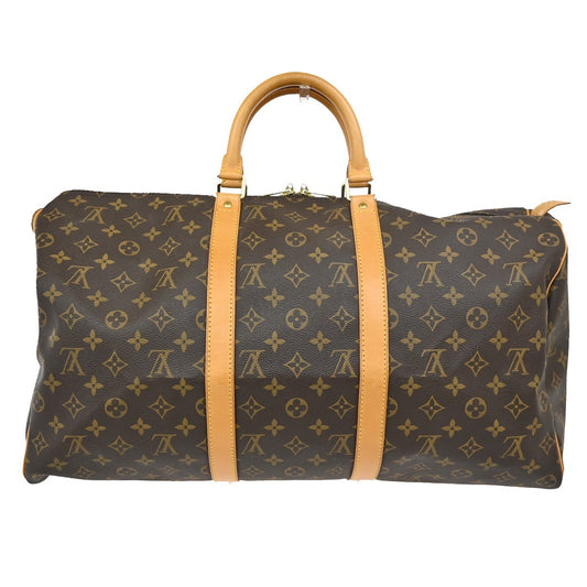 Louis Vuitton Keepall Bag Monogram Canvas, BROWN, CANVAS, Travel bag