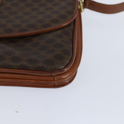 Celine Macadam Shoulder Bag PVC Leather, BROWN, PVC, Shoulder bag