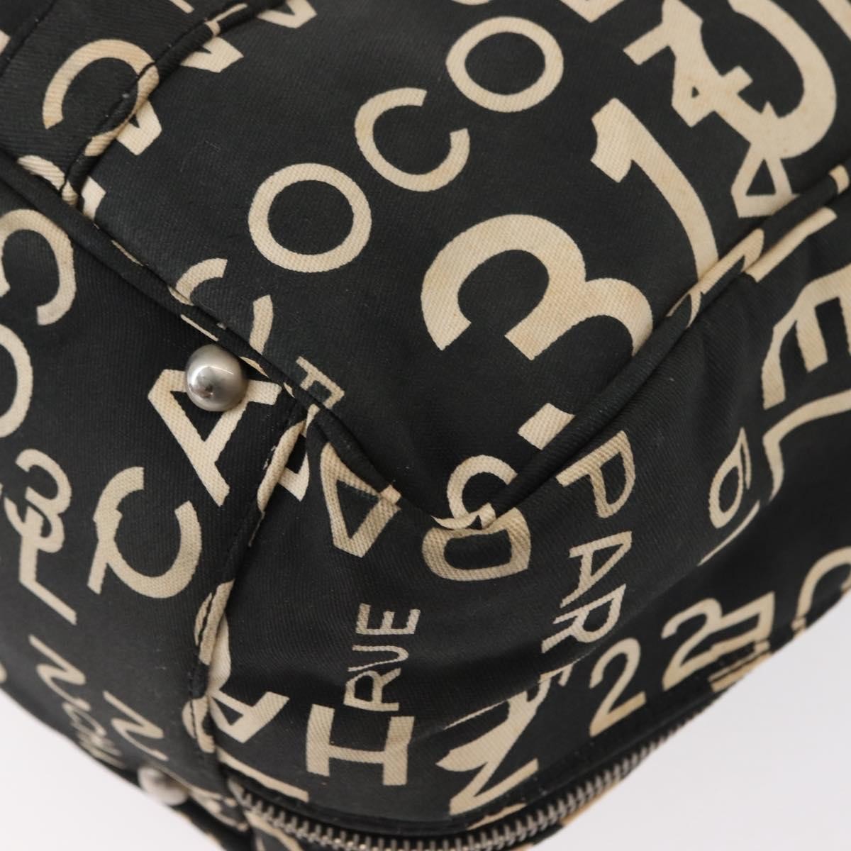 Chanel Boston Zip Tote Quilted Canvas, BLACK, CANVAS, Tote bag