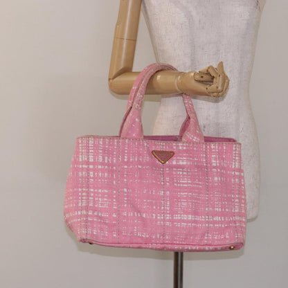 Prada Canapa Open Tote Canvas, PINK, CANVAS, Tote bag