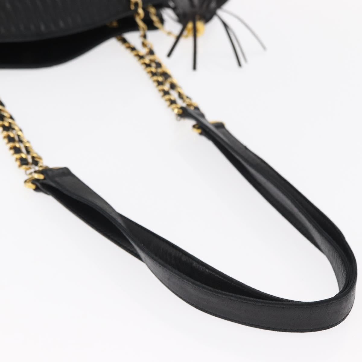 Bally Vintage Chain Shoulder Bag Quilted Leather, BLACK, LEATHER, Shoulder bag